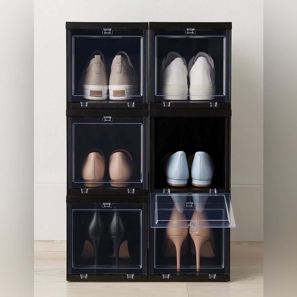Black Shoe containers from The Container Store